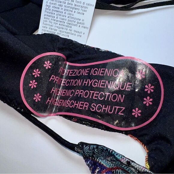 Missoni Dégradé Fringed Halter Neck Triangle Bikini in Black Monstera - Picture 10 of 13